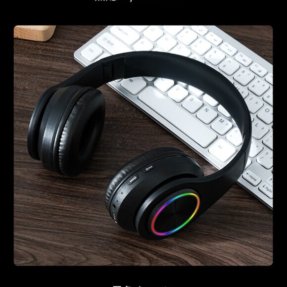 B39 Luminous Wireless Headset Game Call Folding Card Headset Bluetooth Headset - Picture 4 of 10